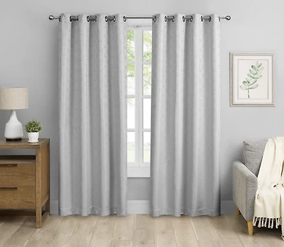 Gray Fans Blackout Curtain Panel Set