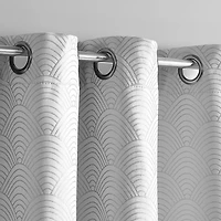 Gray Fans Blackout Curtain Panel Set, 96 in.