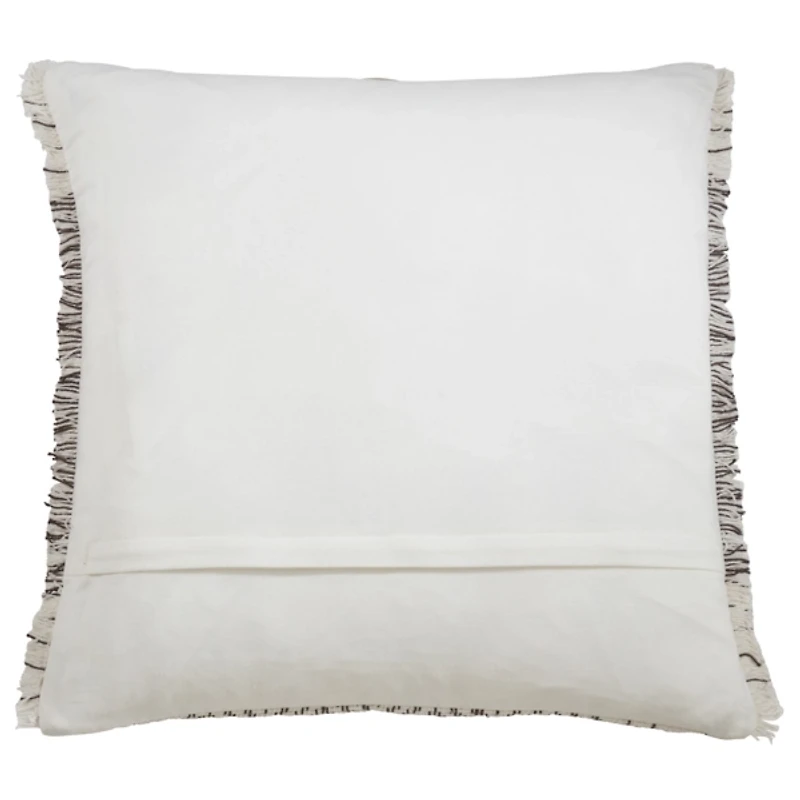 Gray and White Kantha Chevron Pillow