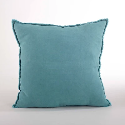 Turquoise Fringed Edge Pillow