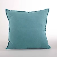 Turquoise Fringed Edge Pillow