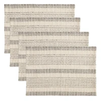 Neutral Striped Woven Placemats, Set of 4