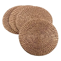 Gold Round Woven Rattan Placemats, Set of 4