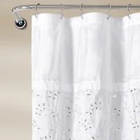 White Sequined Shower Curtain