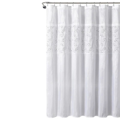 White Sequined Shower Curtain