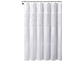 White Sequined Shower Curtain