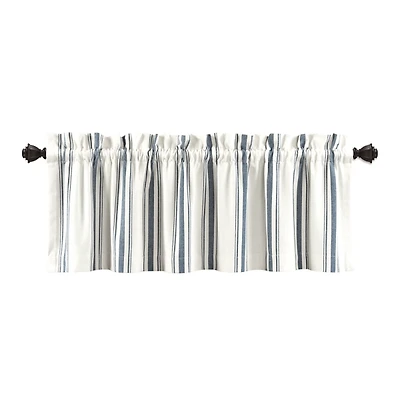 Navy and White Farmhouse Stripe Valance