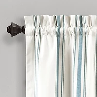 Blue and White Farmhouse Stripe Valance