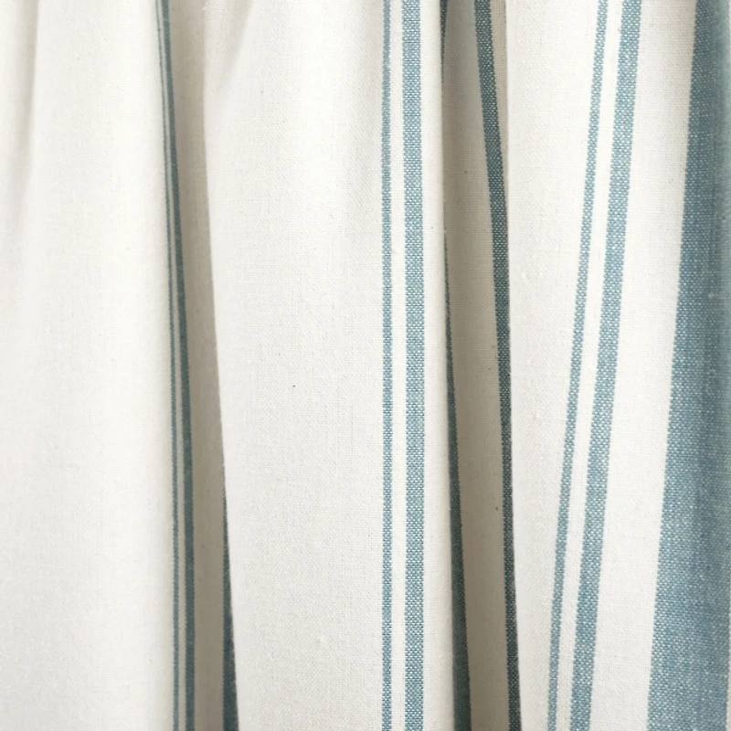 Blue and White Farmhouse Stripe Valance