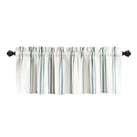 Blue and White Farmhouse Stripe Valance
