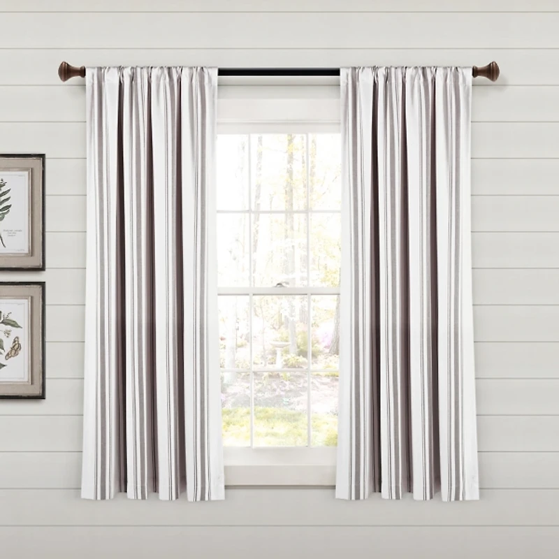 Farmhouse Stripe Curtain Panels