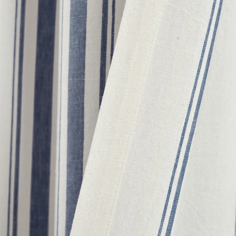 Navy Farmhouse Stripe Curtain Panels, Set of 2