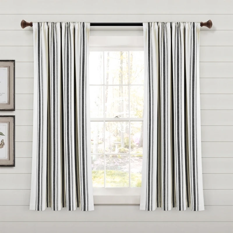 Stripe Farmhouse Curtain Panel Set