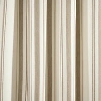 Tan Stripe Farmhouse Curtain Panel Set, 95 in.