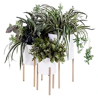 Daisy White Modern Iron Planters, Set of 3