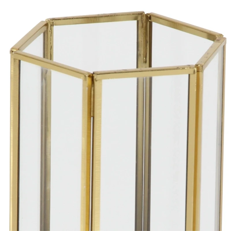Golden Geometric 3-pc. Decorative Lantern Set