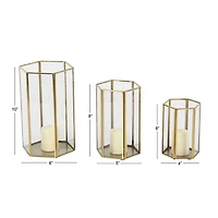 Golden Geometric 3-pc. Decorative Lantern Set