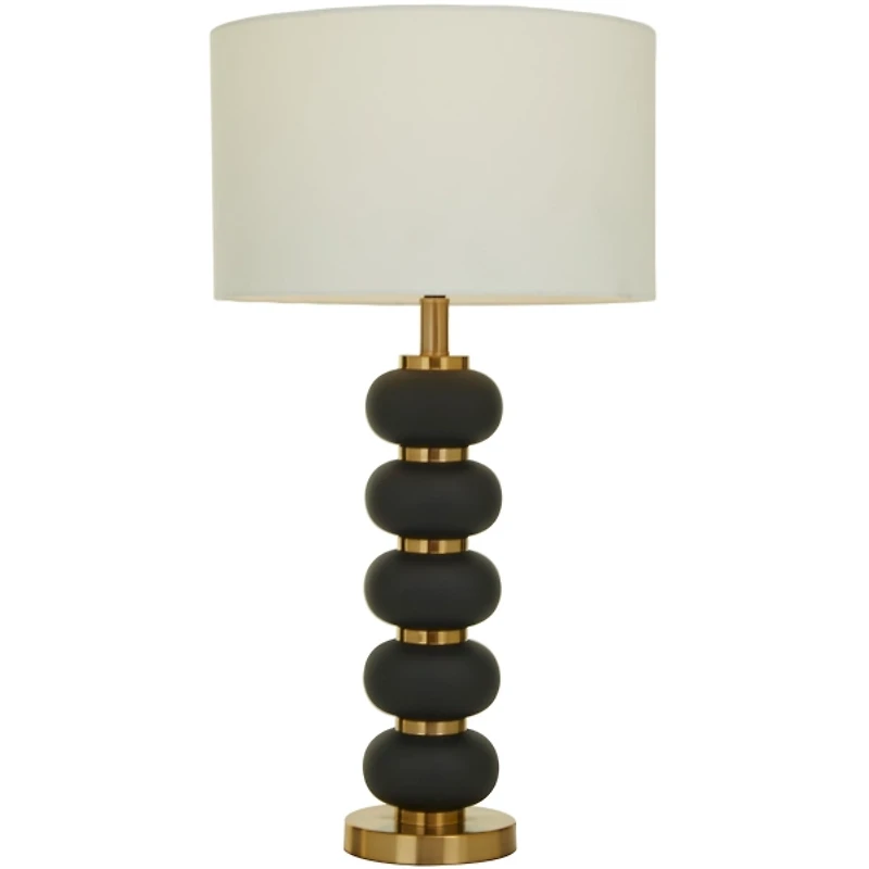 Black Gold Metal Spindle Table Lamp