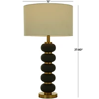 Black Gold Metal Spindle Table Lamp