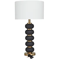 Black Gold Metal Spindle Table Lamp