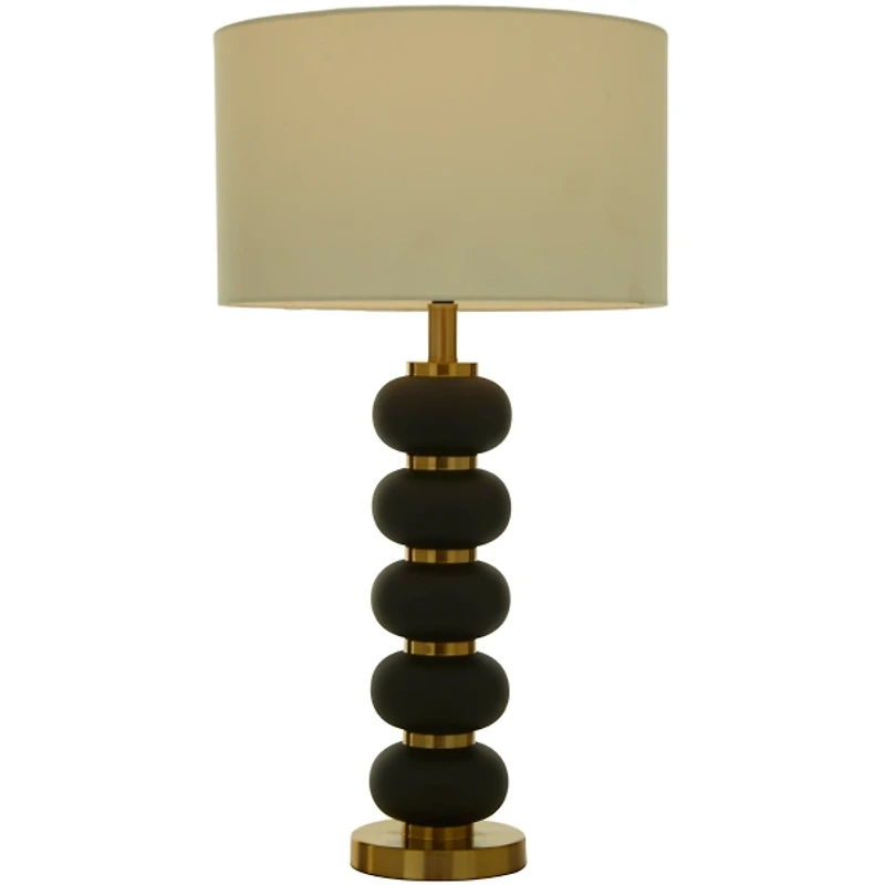 Black Gold Metal Spindle Table Lamp