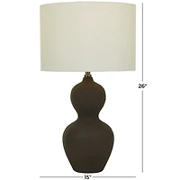 Black Ceramic Hourglass Simple Large Table Lamp