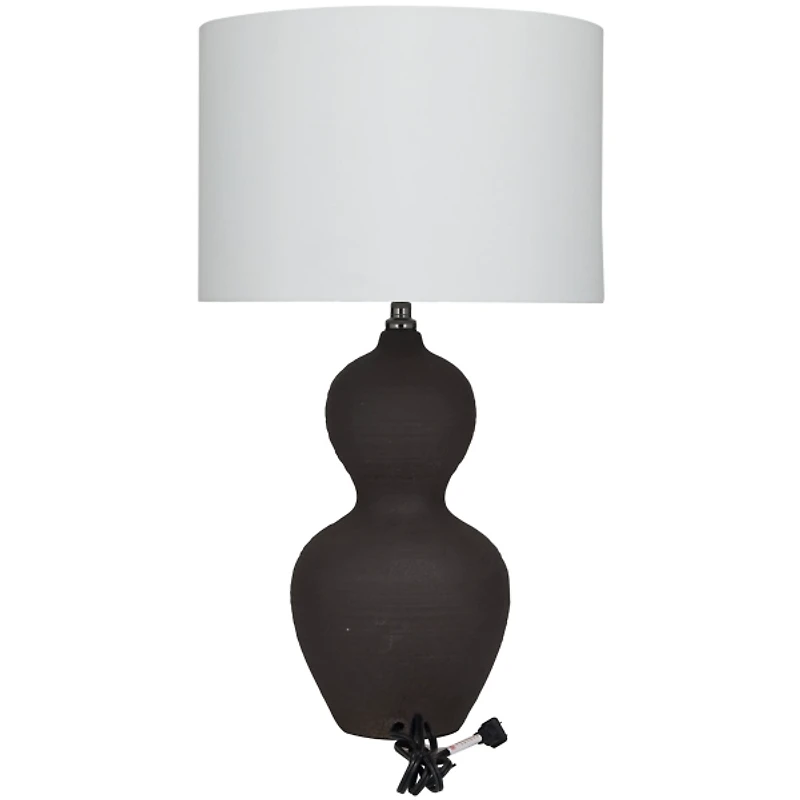Black Ceramic Hourglass Simple Large Table Lamp