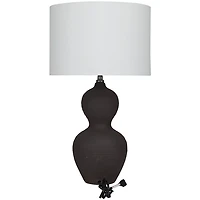 Black Ceramic Hourglass Simple Large Table Lamp