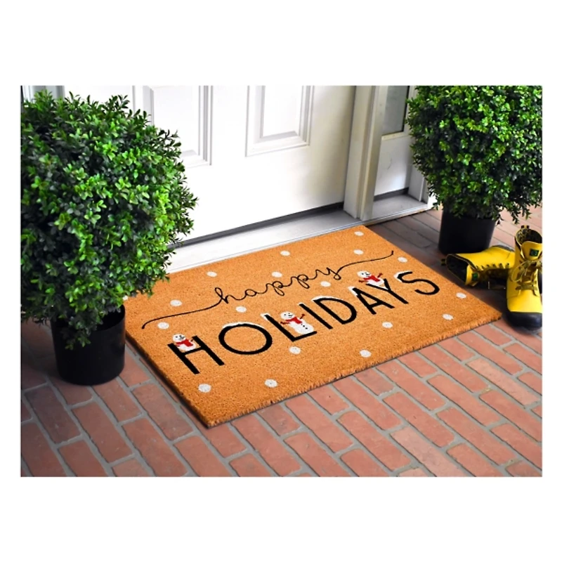 Happy Holidays Snowmen Doormat