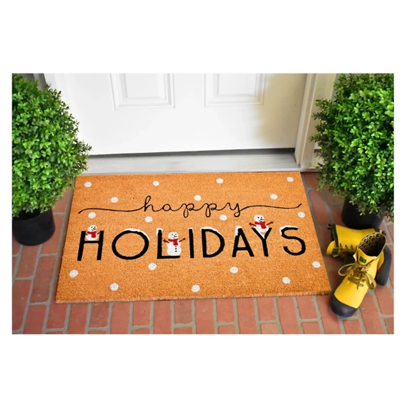 Happy Holidays Snowmen Doormat