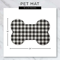 Gray Woof Bone Pet Bowl Mat