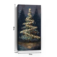 Lit Up Christmas Tree Canvas Art Print