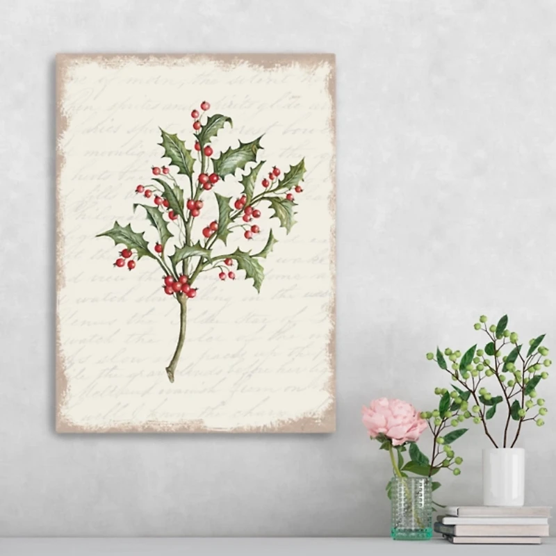 Christmas Holly Canvas Art Print