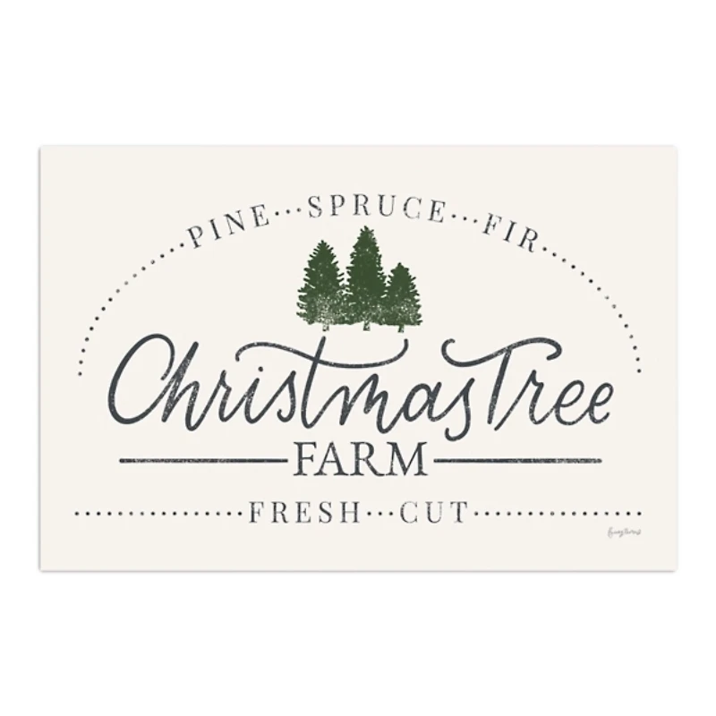 Snowy White Tree Farm Christmas Wall Plaque
