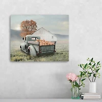 Misty Pumpkin Farm Harvest Canvas Wall Art