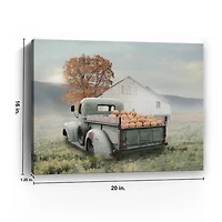 Misty Pumpkin Farm Harvest Canvas Wall Art