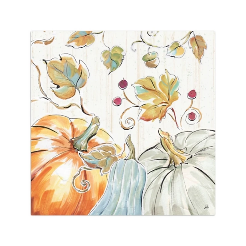 Pastel Pumpkins Harvest Canvas Wall Plaque