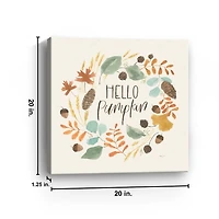 Hello Fall Wreath Harvest Canvas Wall Plaque