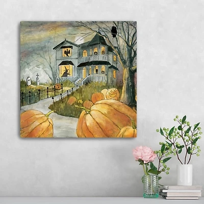 Haunted House Halloween Wall Plaque