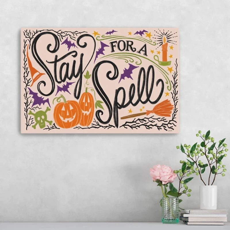 Stay For A Spell Halloween Wall Plaque