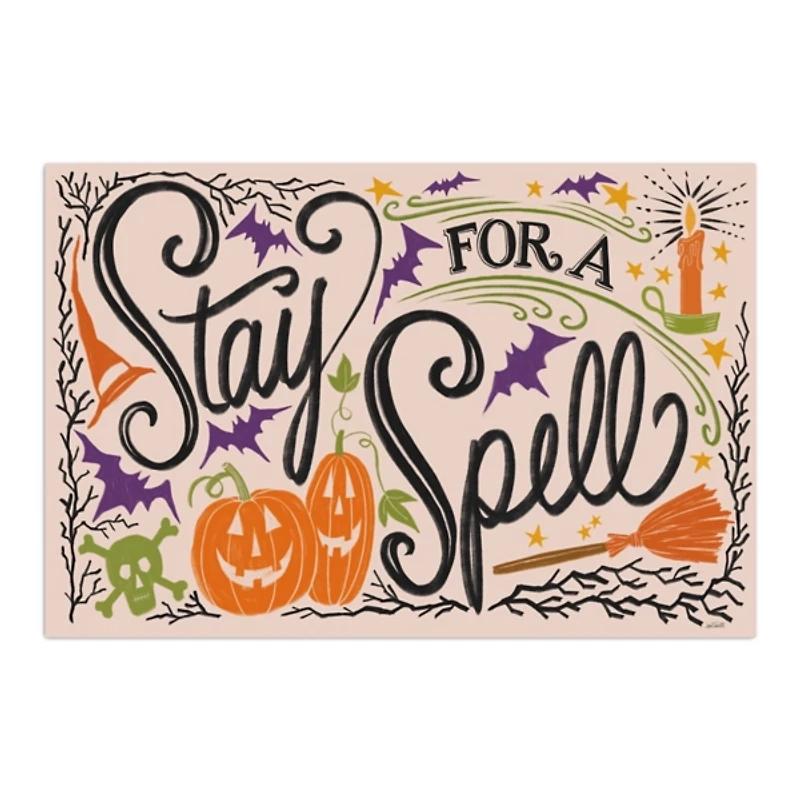 Stay For A Spell Halloween Wall Plaque
