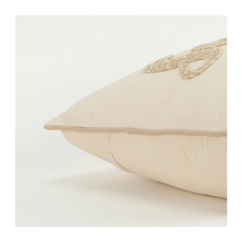 Cream Sweater Weather Throw Pillow