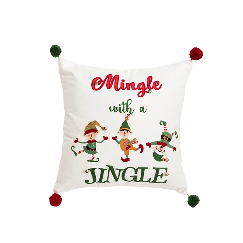 Mingle With A Jingle Christmas Throw Pillow