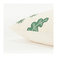 Woodland Fox Embroidered Throw Pillow