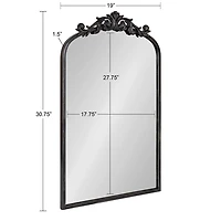 Black Arendahl Arched Mirror, 19x31 in.