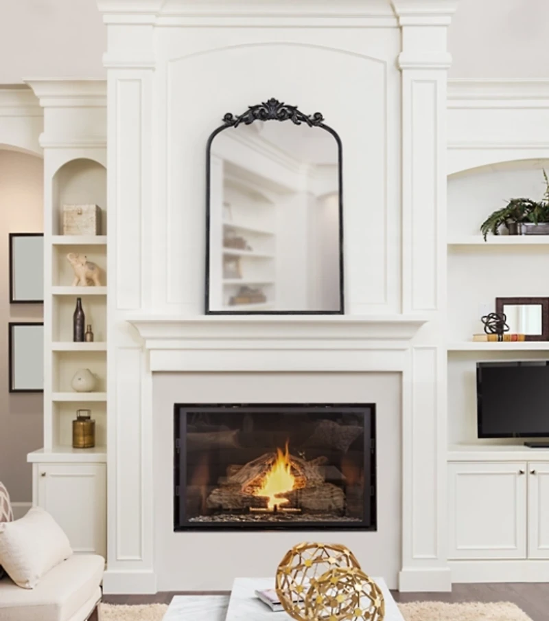 Black Arendahl Arched Mirror, 19x31 in.