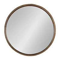 Round Rustic Wood Hutton Mirror