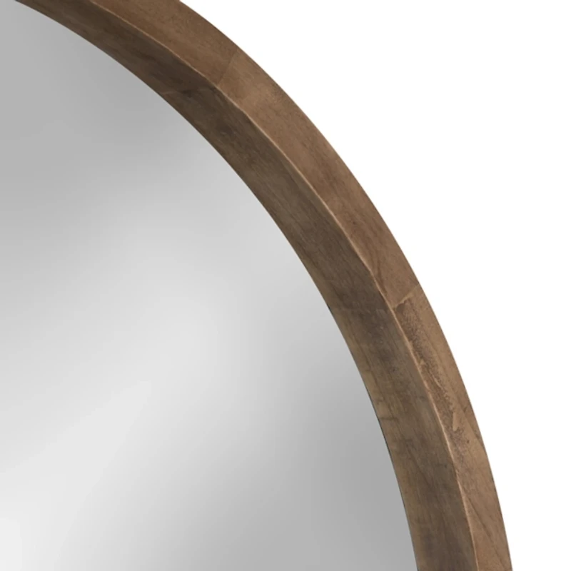 Round Rustic Wood Hutton Mirror