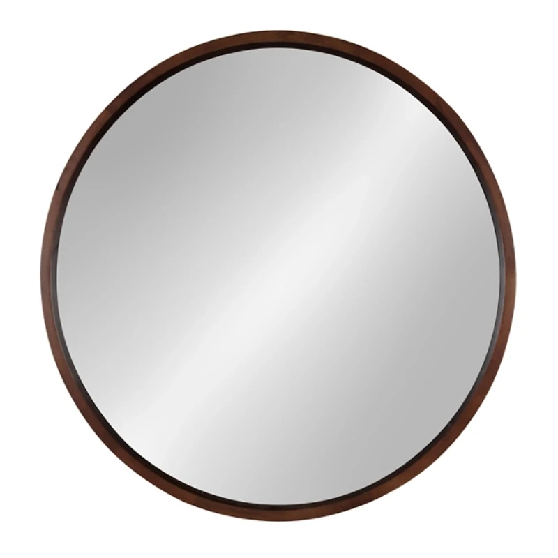 Round Walnut Wood Hutton Mirror