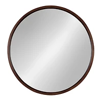 Round Walnut Wood Hutton Mirror